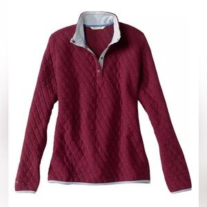 Orvis Women’s XS Quilted 1/4 Snap Pullover Sweatshirt Sangria